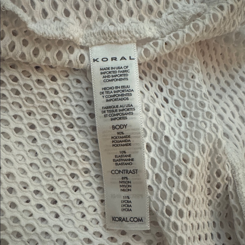 Koral Pump Open Mesh Pullover White Size Small Yoga Pilates Activewear USA - Picture 3 of 12